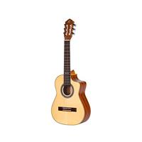 Ortega RQ38 Requinto Series Pro Natural 1/2-formaat klassieke gitaar met gigbag - thumbnail