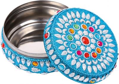 Small Foot sieradendoosje blauw/zilver 7 x 12 cm