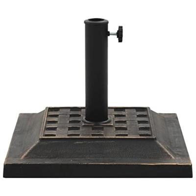 VidaXL Parasolvoet vierkant 12 kg polyresin bronskleurig - thumbnail