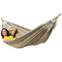 Eenpersoons hangmat - 300x140cm - Grijs - 120kg draagkracht- 100% katoen - binnen & buiten - thumbnail