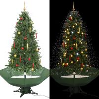 Kerstboom sneeuwend met paraplubasis 190 cm groen - thumbnail