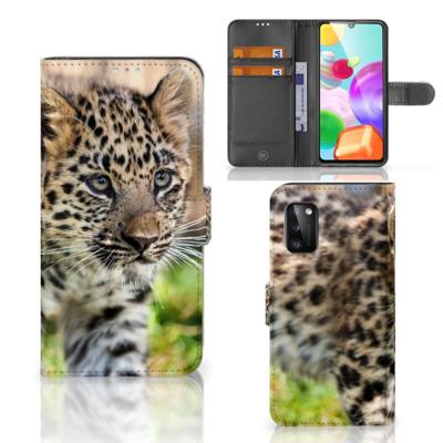 Samsung Galaxy A41 | Telefoonhoesje | Met pasjeshouder | Baby Luipaard