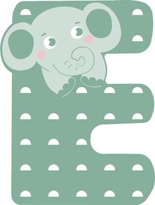 Small Foot - houten dieren kinderletter - e