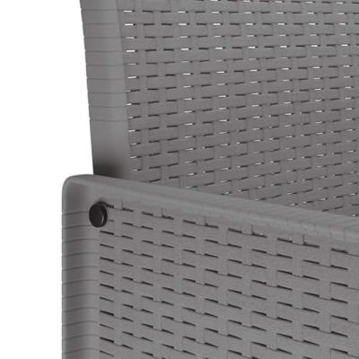 Tuin Eetset 3 pcs Lichtgrijs 100 x 100 x 73 cm Poly rattan - thumbnail