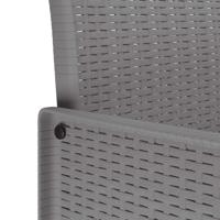 5-delige tuinset met kussens in lichtgrijs poly rattan - thumbnail