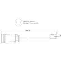 Deko Light 940039 Ronde connector afgewerkt Koppeling, recht Totaal aantal polen: 2 1 stuk(s) - thumbnail