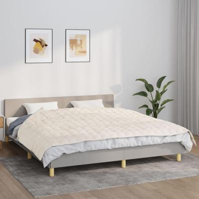 VidaXL Verzwaringsdeken 155x220 cm 7 kg stof lichtcrèmekleurig VidaXL Verzwaringsdeken 155x220 cm 7 kg stof lichtcrèmekleurig
