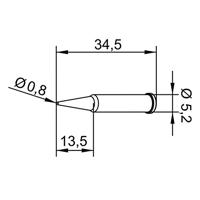 Ersa 0102PDLF08L Soldeerpunt Potloodvorm Grootte soldeerpunt 0.80 mm Inhoud: 1 stuk(s) - thumbnail