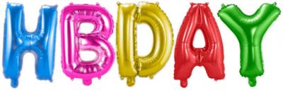 Set folie ballonnen &apos;HBDAY&apos;