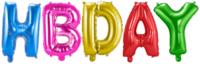 Set folie ballonnen &apos;HBDAY&apos; - thumbnail