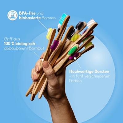The Humble Co. Tandenborstels bamboe - medium - 5 stuks