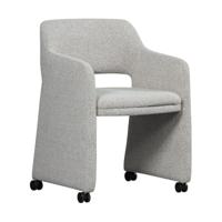 Woood Lyric eetkamerstoel met wielen Greige - thumbnail