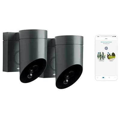 Somfy 1870472 – Duo Pack Outdoor Camera (Grijs) - Full HD camera met nachtzicht en krachtige sirene (110 dB)