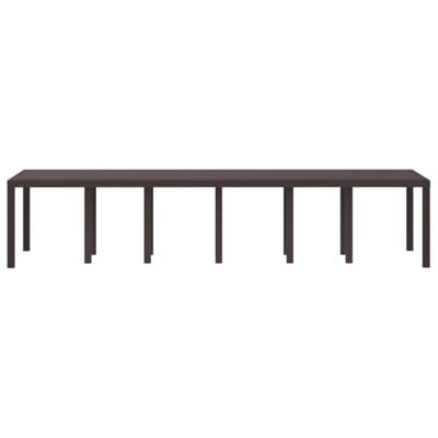 Tuintafel 350x100x73 cm poly rattan bruin