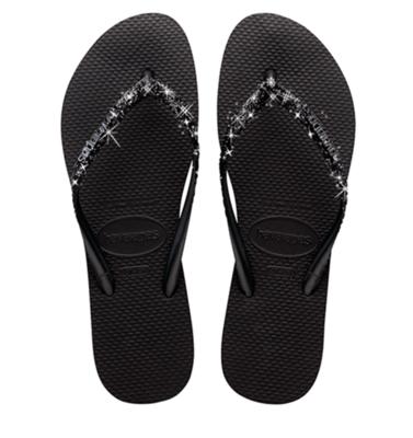 Havaianas Slim Glitter II Slipper Dames Black/Black 35/36