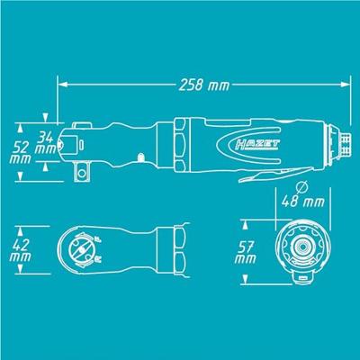 Hazet 9022P-2 Pneumatische ratelschroevendraaier 1/2 (12.5 mm) buitenvierkant 6.3 bar