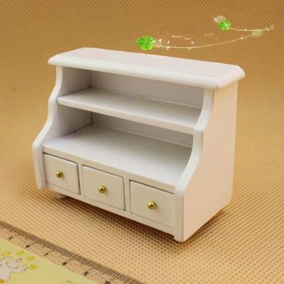 Poppenhuis mini meubilair badkamer wit korte kabinet handdoek kabinet model