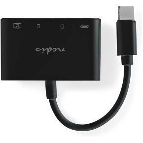 Nedis USB-Hub | 1x USB-C | 1x USB A / 1x USB-C | 4-Poorts poort(en) | USB 2.0 | USB Gevoed | SD & MicroSD - CCGB64780BK01