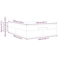 Bedframe met matras Lichtgrijs 140 x 190 cm Stof - thumbnail