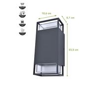 Buitenlamp zwart voordeur Lutec &apos;Ridge&apos; up down gu10 design 23 cm - thumbnail