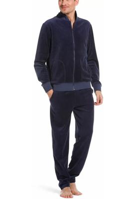 Blauw velours heren huispak Blauw velours heren huispak