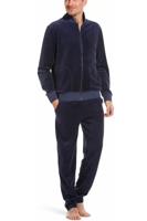 Blauw velours heren huispak - thumbnail