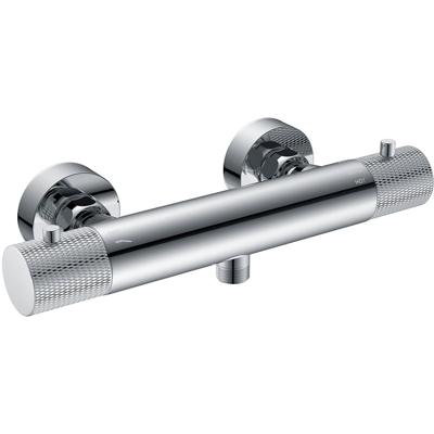 Wiesbaden Ribbd Thermostatische Douchemengkraan Chroom - 15 cm Hartafstand