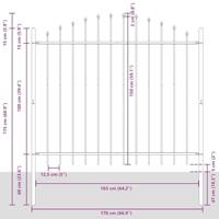 Tuinhek 6 pcs Grijs 170 x 190 cm Gepoedercoat staal - thumbnail