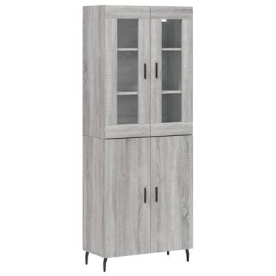 Hoge kast 69,5x34x180 cm bewerkt hout grijs sonoma eikenkleurig
