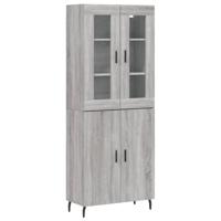 Hoge kast 69,5x34x180 cm bewerkt hout grijs sonoma eikenkleurig - thumbnail