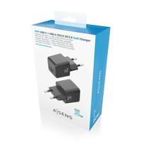 Oplader Aisens ASCH-20W2P011-BK 20 W Zwart (1 Stuks) - thumbnail