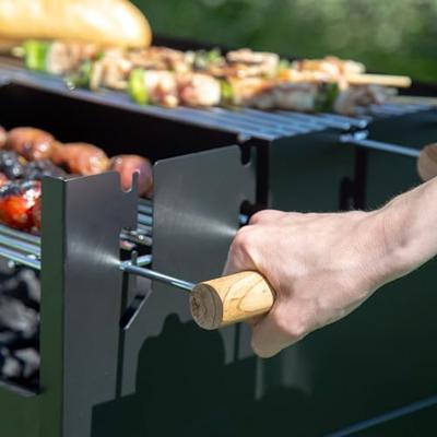 Kolenbarbecue met wielen Aktive Geëmailleerd metaal 100,5 x 88,5 x 40 cm Zwart