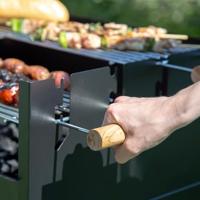 Kolenbarbecue met wielen Aktive Geëmailleerd metaal 100,5 x 88,5 x 40 cm Zwart - thumbnail