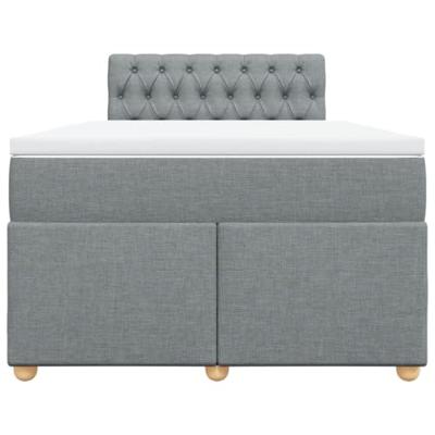 Boxspring met matras stof lichtgrijs 120x200 cm