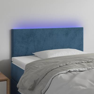 Hoofdbord LED 100x5x78/88 cm fluweel donkerblauw