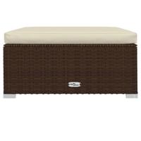 6-delige Loungeset met kussens poly rattan bruin - thumbnail