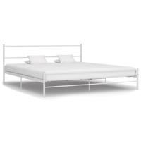 Bedframe metaal wit 160x200 cm - thumbnail