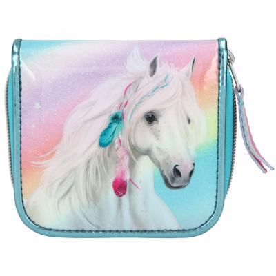 Miss Melody portemonnee Regenboog 12 cm polyester turquoise
