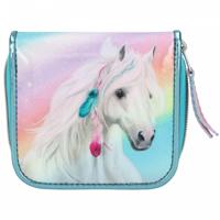 Miss Melody portemonnee Regenboog 12 cm polyester turquoise - thumbnail