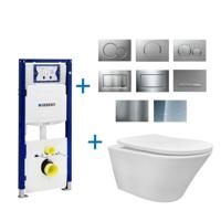 Geberit UP320 Toiletset set16 Wiesbaden Vesta Rimless Tornado met Sigma Drukplaat Glanzend Wit - thumbnail