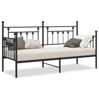 Bedframe voor een daybed met hoofdeinde Zwart 75 x 190 cm Staal - thumbnail