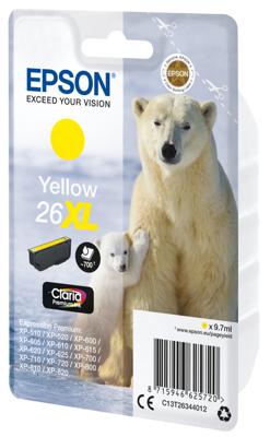 26XL - 9.7 ml - XL - geel - origineel - blisterverpakking met RF akoestisch alarm - inktcartridge 26XL - 9.7 ml - XL - geel - origineel - blisterverpakking met RF akoestisch alarm - inktcartridge