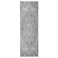 VidaXL Buitenkleed met patroon platgeweven 80x250 cm blauw - thumbnail