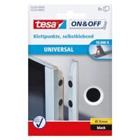 TESA On & Off 55226-00-01 Klittenband punten Om vast te plakken Haak- en lusdeel (Ø) 16 mm Zwart 8 paar - thumbnail