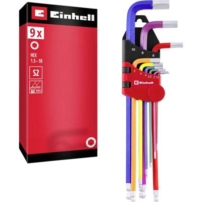 Einhell Universeel, Werkplaats Haakse schroevendraaierset Sleutelbreedte (metrisch): 1.5 mm, 2 mm, 2.5 mm, 3 mm, 4 mm, 5 mm, 6 mm, 8 mm, 10 mm Einhell Universeel, Werkplaats Haakse schroevendraaierset Sleutelbreedte (metrisch): 1.5 mm, 2 mm, 2.5 mm, 3 mm, 4 mm, 5 mm, 6 mm, 8 mm, 10 mm