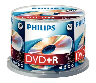 DVD+R Philips 4.7GB 16x SP 50 stuks DVD+R Philips 4.7GB 16x SP 50 stuks