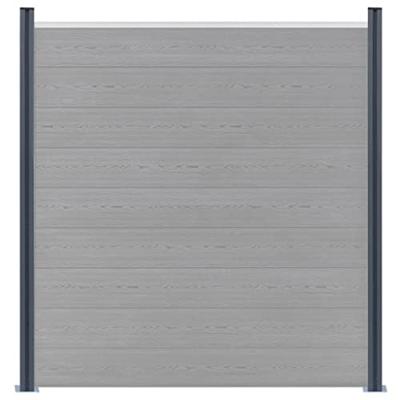 Schuttingpalen 2 st 185 cm aluminium donkergrijs - thumbnail