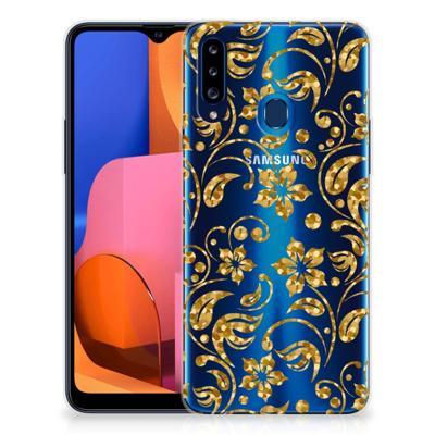 Samsung Galaxy A20s | TPU Case | Gouden Bloemen Samsung Galaxy A20s | TPU Case | Gouden Bloemen