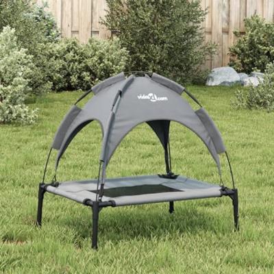 VidaXL Hondenmand met luifel oxford stof en staal antracietkleurig VidaXL Hondenmand met luifel oxford stof en staal antracietkleurig