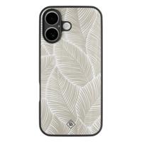 iPhone 16 glazen hardcase - Palmy leaves beige - thumbnail